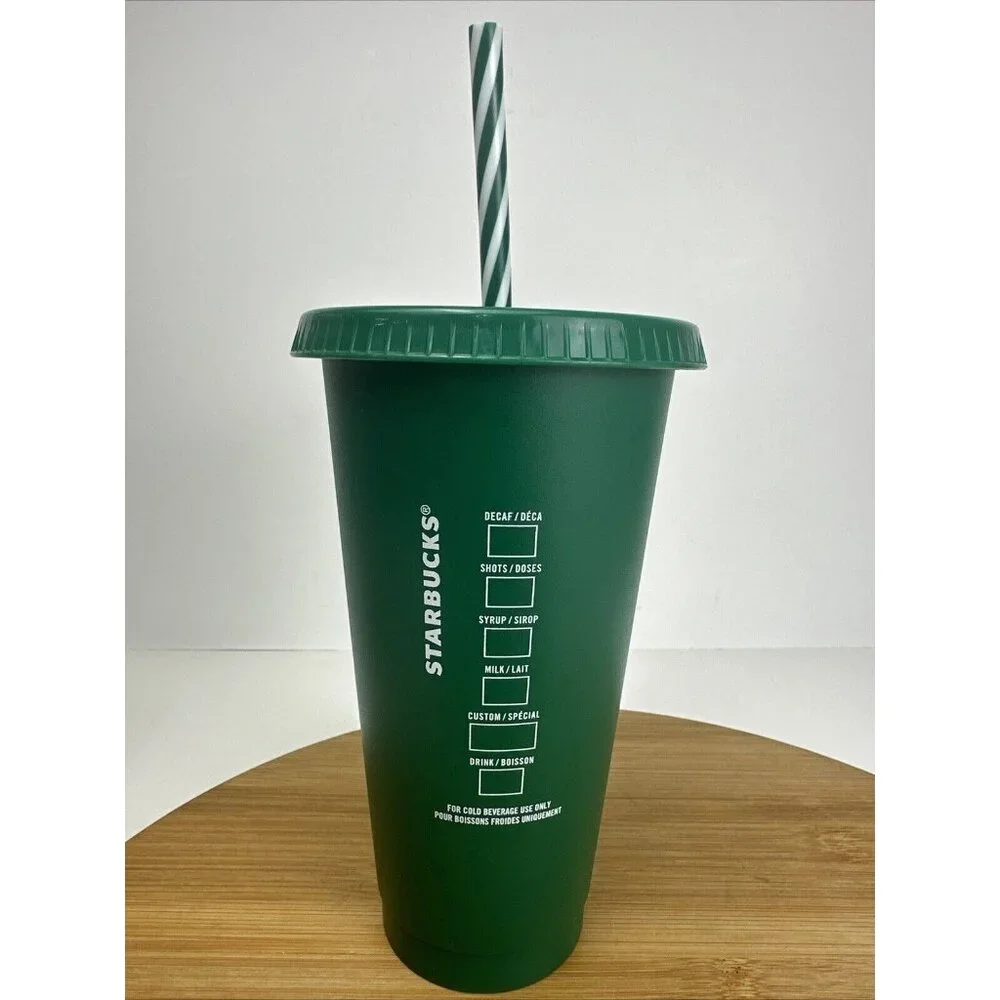 Starbucks 24oz Reusable‎ Cold Cup With Straw Lid Green